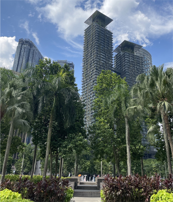 KLCC Park in Kuala Lumpur with modern buildings in the background